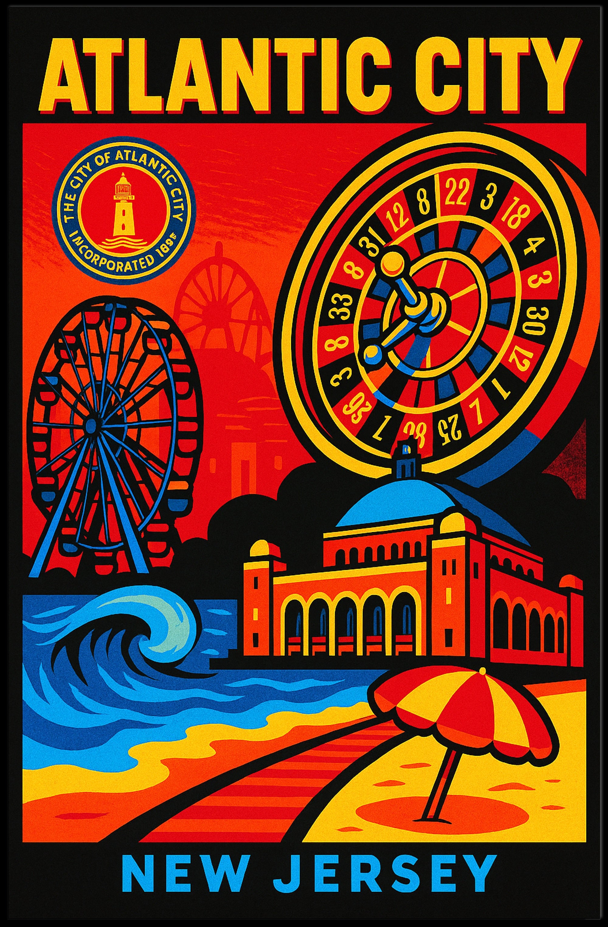 Atlantic City New Jersey Poster PosterGoat