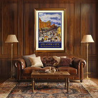 Atlantic City Vintage Boardwalk Travel Poster PosterGoat