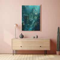 Atlantis Underwater City: Surreal Fantasy Futuristic Sci-Fi Poster PosterGoat