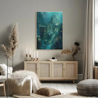 Atlantis Underwater City: Surreal Fantasy Futuristic Sci-Fi Poster PosterGoat