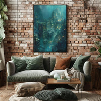 Atlantis Underwater City: Surreal Fantasy Futuristic Sci-Fi Poster PosterGoat