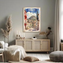 Aubagne's Charming Street Scene: A Vibrant Travel Poster PosterGoat