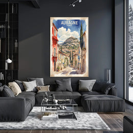 Aubagne's Charming Street Scene: A Vibrant Travel Poster PosterGoat