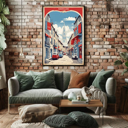 Aubervilliers Street Scene: Nostalgic Urban or Cityscape Poster PosterGoat