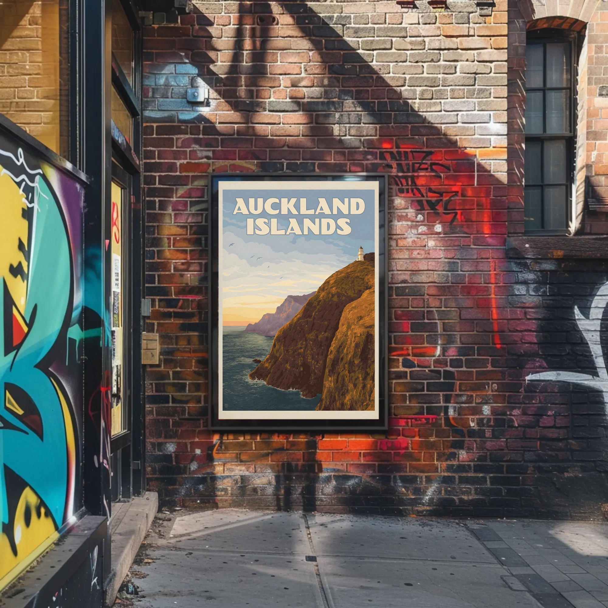 Auckland Islands Vintage Scenic Travel Poster PosterGoat