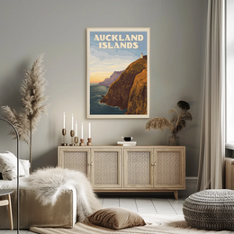 Auckland Islands Vintage Scenic Travel Poster PosterGoat