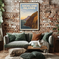 Auckland Islands Vintage Scenic Travel Poster PosterGoat
