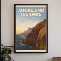 Auckland Islands Vintage Scenic Travel Poster PosterGoat