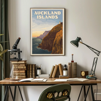 Auckland Islands Vintage Scenic Travel Poster PosterGoat