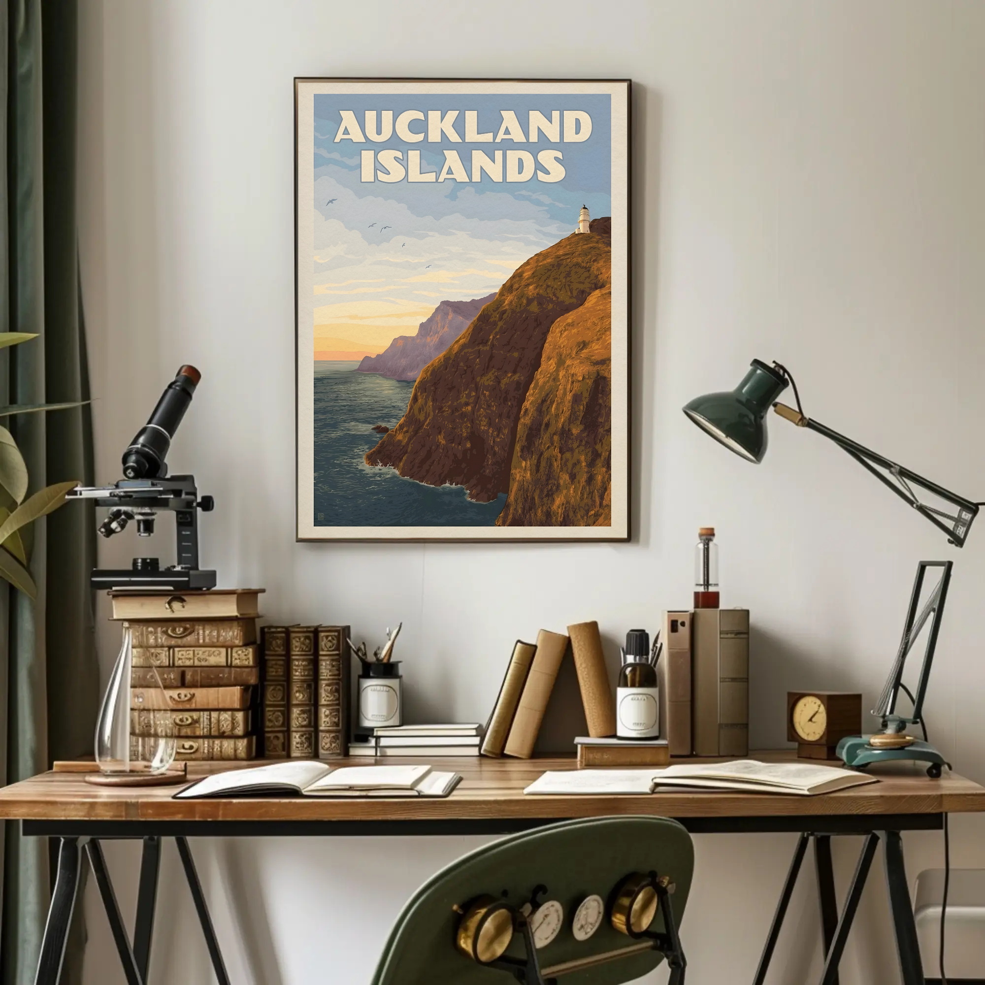 Auckland Islands Vintage Scenic Travel Poster PosterGoat
