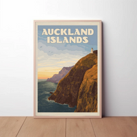 Auckland Islands Vintage Scenic Travel Poster PosterGoat