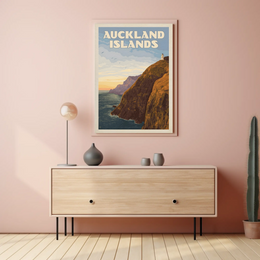 Auckland Islands Vintage Scenic Travel Poster PosterGoat
