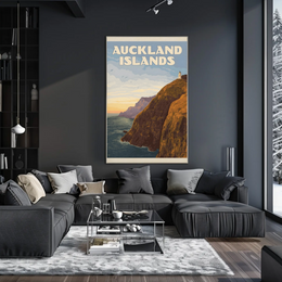 Auckland Islands Vintage Scenic Travel Poster PosterGoat