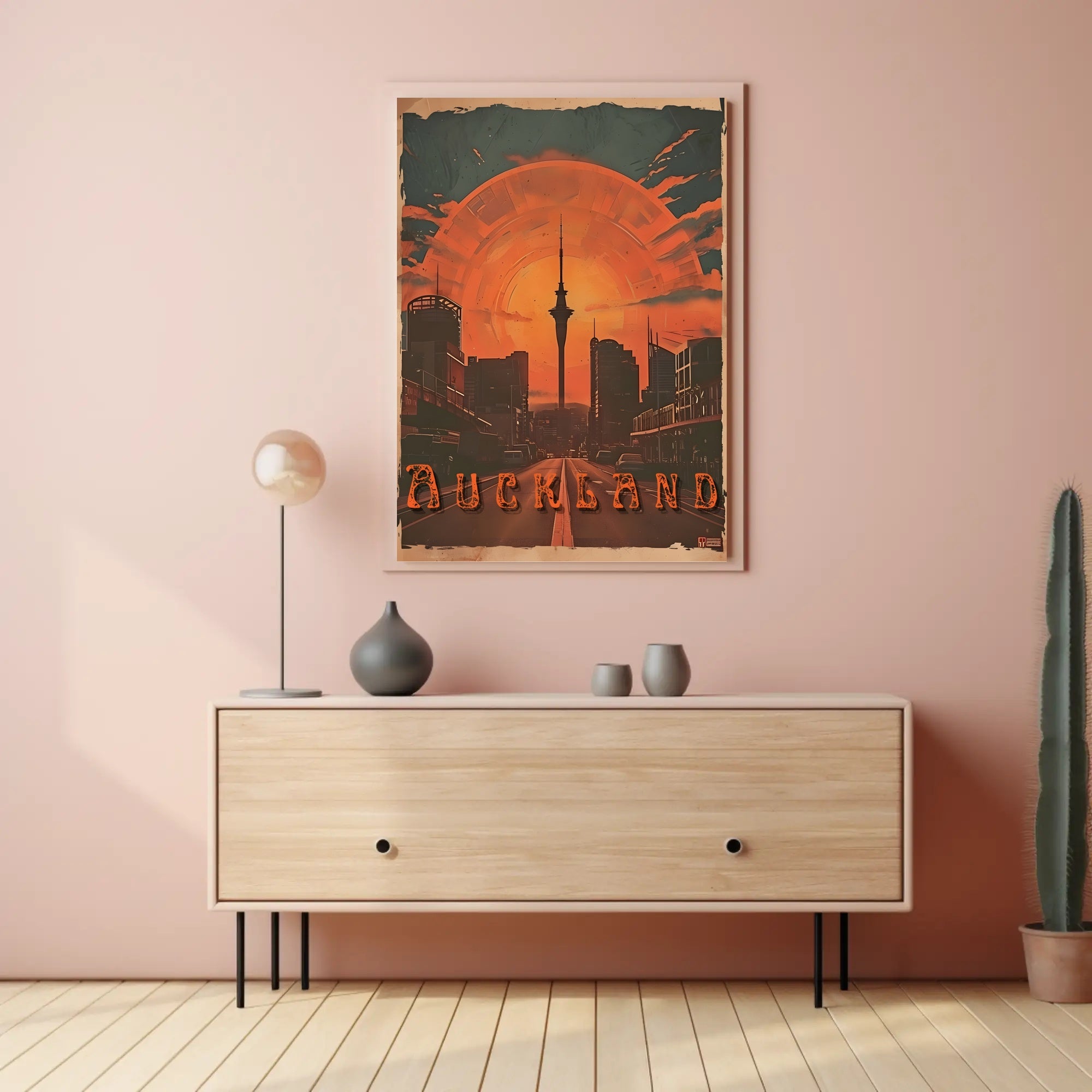 Auckland Skyline at Sunset Urban or Cityscape Poster PosterGoat