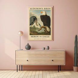 Audubon's Heron and Eagle Animal Poster PosterGoat