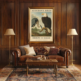 Audubon's Heron and Eagle Animal Poster PosterGoat