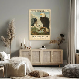 Audubon's Heron and Eagle Animal Poster PosterGoat