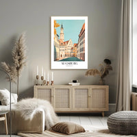 Augsburg's Enchanting Streets: Tranquil Cityscape Art Poster PosterGoat