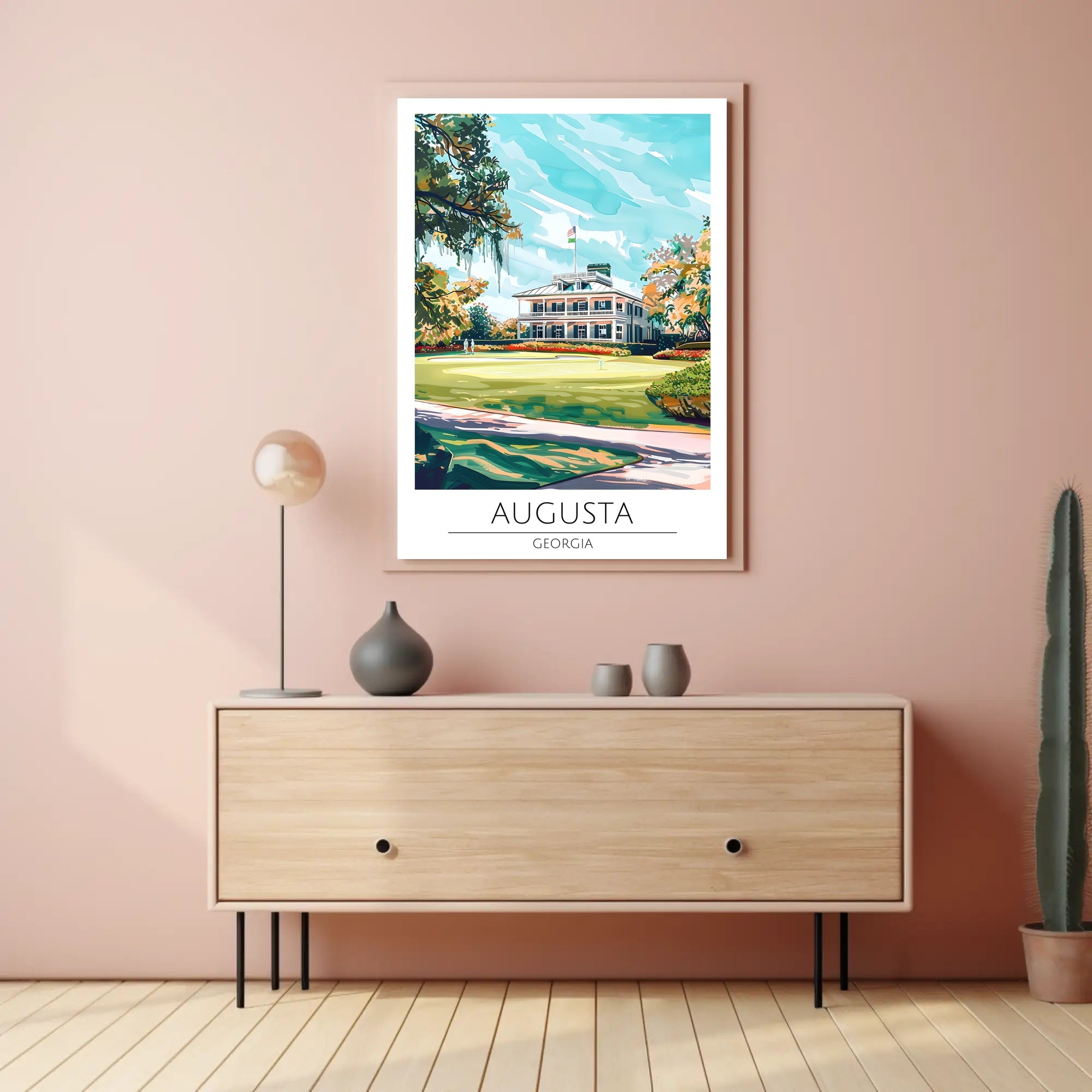 Augusta Georgia Clubhouse Golf Scenic Sports Poster PosterGoat