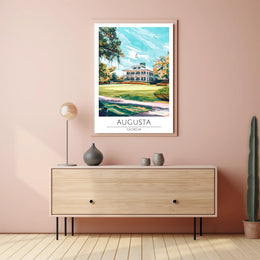 Augusta Georgia Clubhouse Golf Scenic Sports Poster PosterGoat