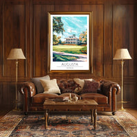 Augusta Georgia Clubhouse Golf Scenic Sports Poster PosterGoat