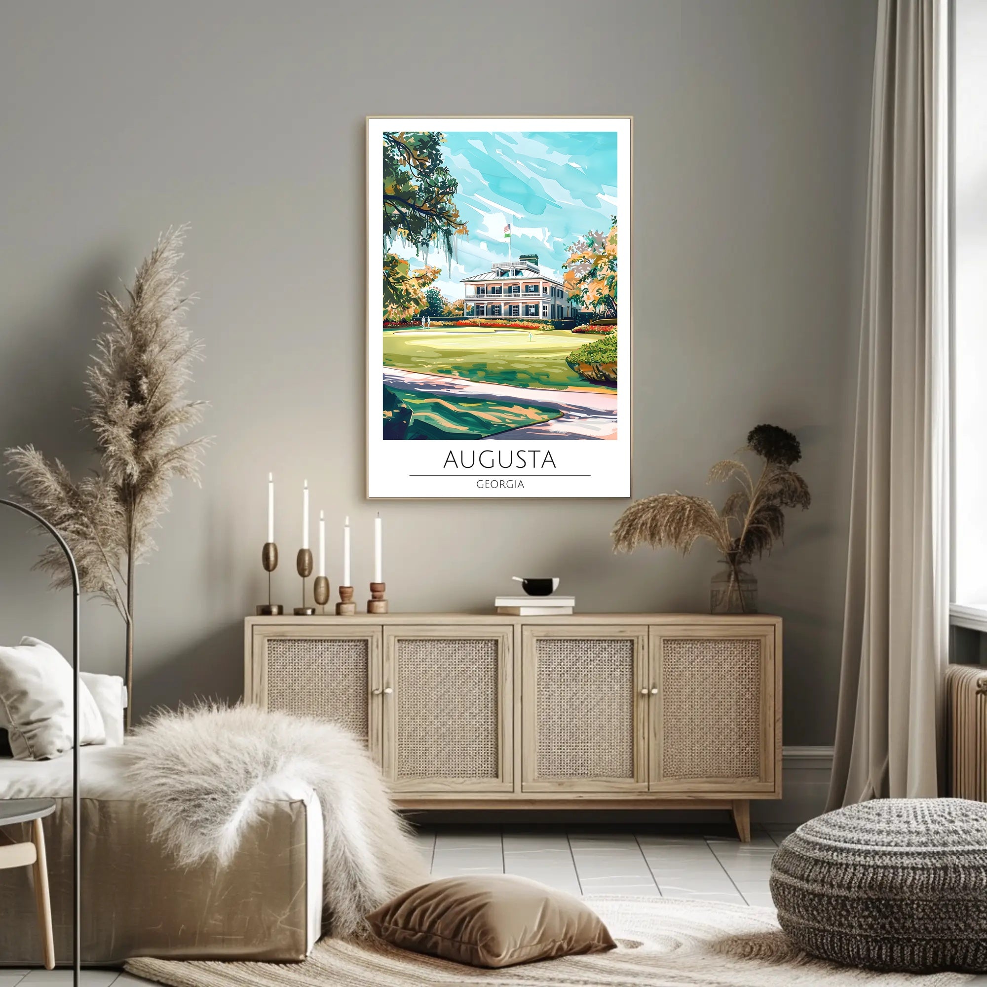 Augusta Georgia Clubhouse Golf Scenic Sports Poster PosterGoat