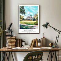 Augusta Georgia Clubhouse Golf Scenic Sports Poster PosterGoat
