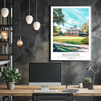 Augusta Georgia Clubhouse Golf Scenic Sports Poster PosterGoat