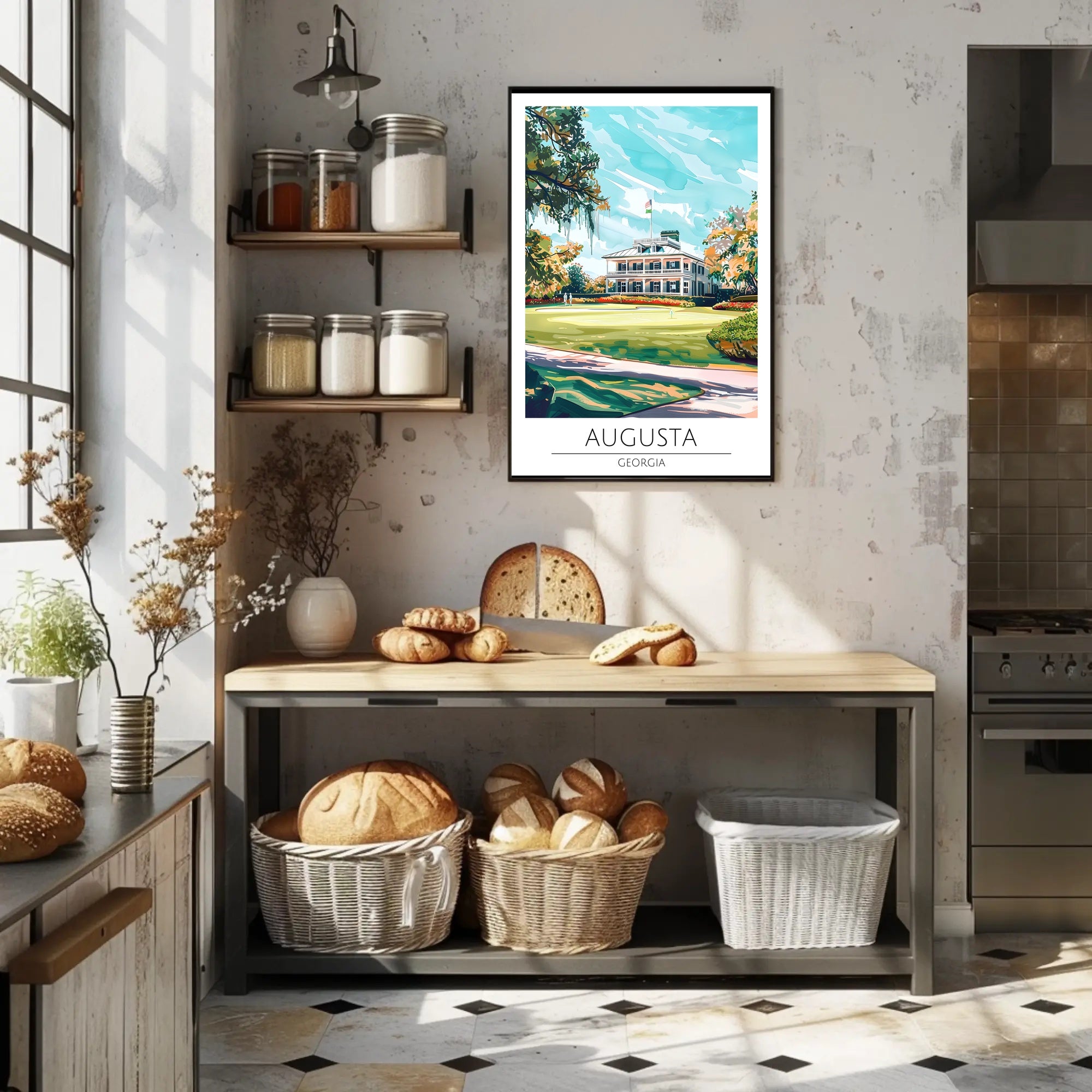 Augusta Georgia Clubhouse Golf Scenic Sports Poster PosterGoat