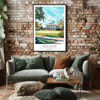 Augusta Georgia Clubhouse Golf Scenic Sports Poster PosterGoat