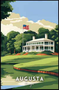 Augusta Golf Clubhouse Scenic Travel Poster PosterGoat
