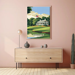 Augusta Golf Clubhouse Scenic Travel Poster PosterGoat