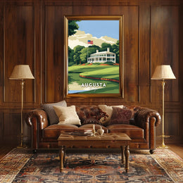 Augusta Golf Clubhouse Scenic Travel Poster PosterGoat