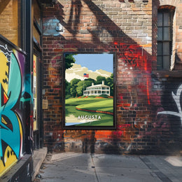 Augusta Golf Clubhouse Scenic Travel Poster PosterGoat
