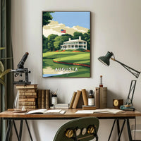 Augusta Golf Clubhouse Scenic Travel Poster PosterGoat