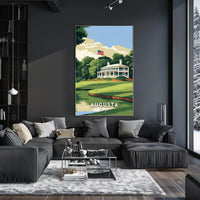 Augusta Golf Clubhouse Scenic Travel Poster PosterGoat