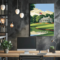 Augusta Golf Clubhouse Scenic Travel Poster PosterGoat