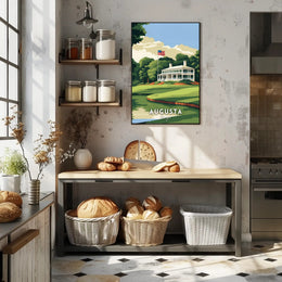 Augusta Golf Clubhouse Scenic Travel Poster PosterGoat
