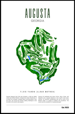 Augusta National Golf Course Watercolor Illustration Sports Poster PosterGoat