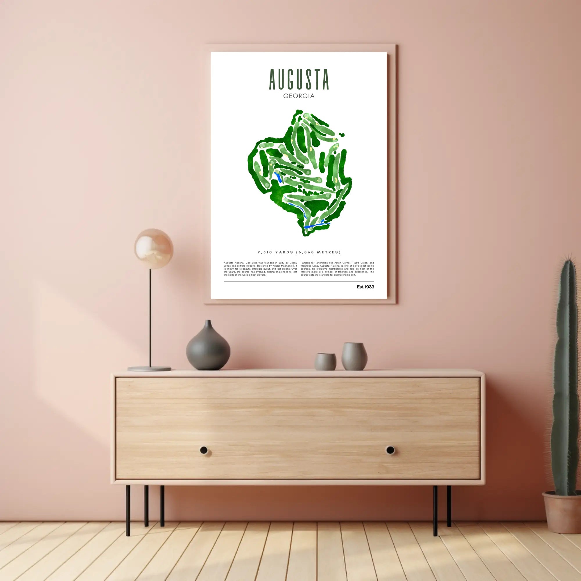 Augusta National Golf Course Watercolor Illustration Sports Poster PosterGoat