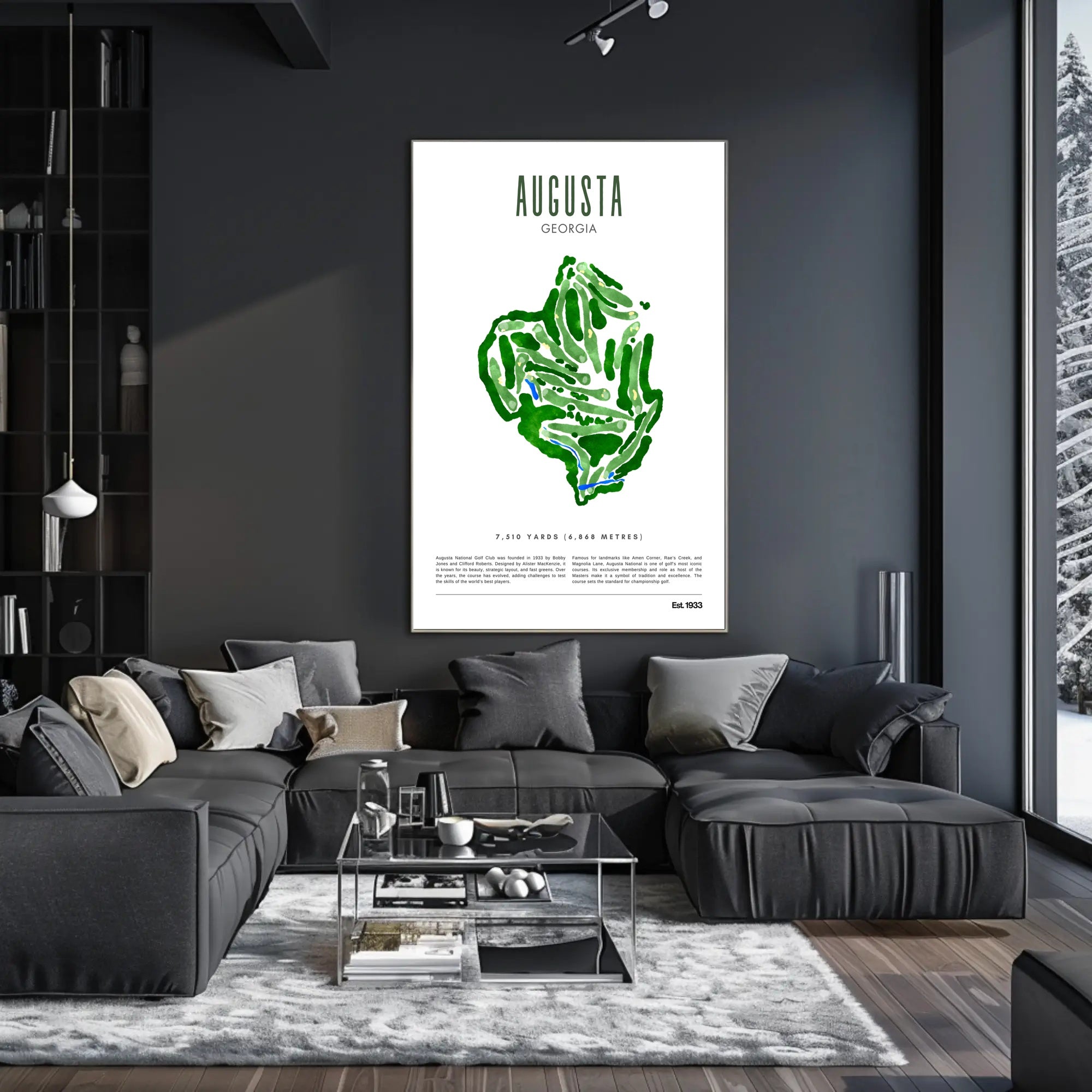 Augusta National Golf Course Watercolor Illustration Sports Poster PosterGoat