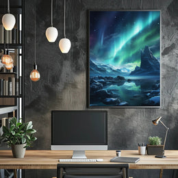Aurora Borealis Arctic Landscape Art Print - National Park Poster PosterGoat
