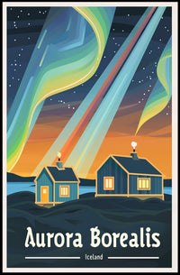 Aurora Borealis Magic in Iceland Travel Poster PosterGoat