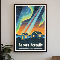 Aurora Borealis Magic in Iceland Travel Poster PosterGoat