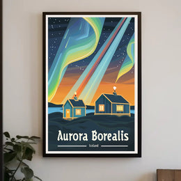Aurora Borealis Magic in Iceland Travel Poster PosterGoat