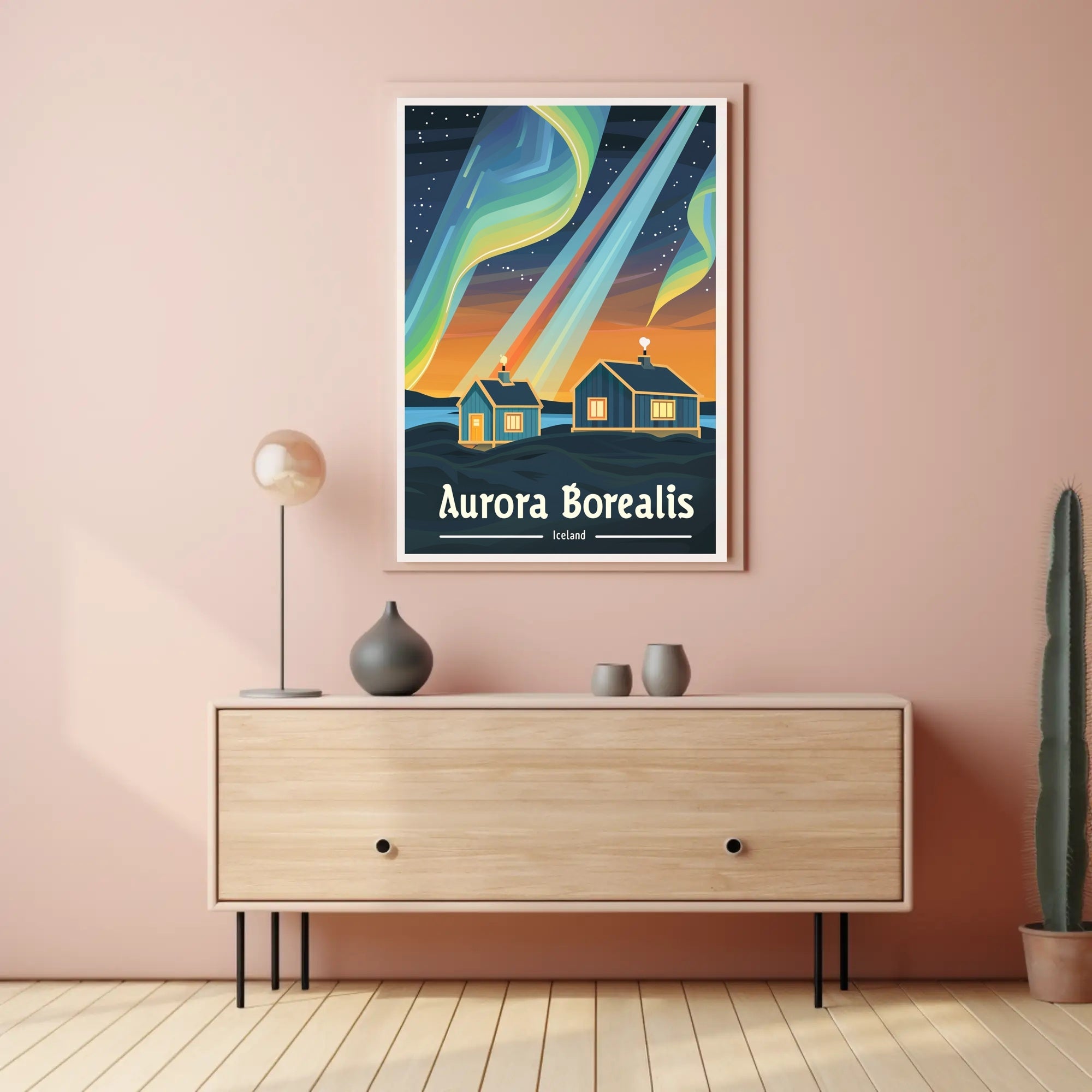 Aurora Borealis Magic in Iceland Travel Poster PosterGoat
