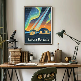 Aurora Borealis Magic in Iceland Travel Poster PosterGoat