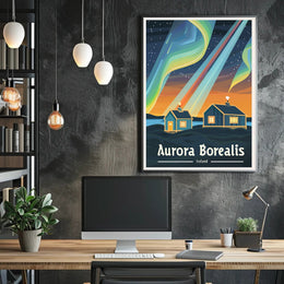 Aurora Borealis Magic in Iceland Travel Poster PosterGoat