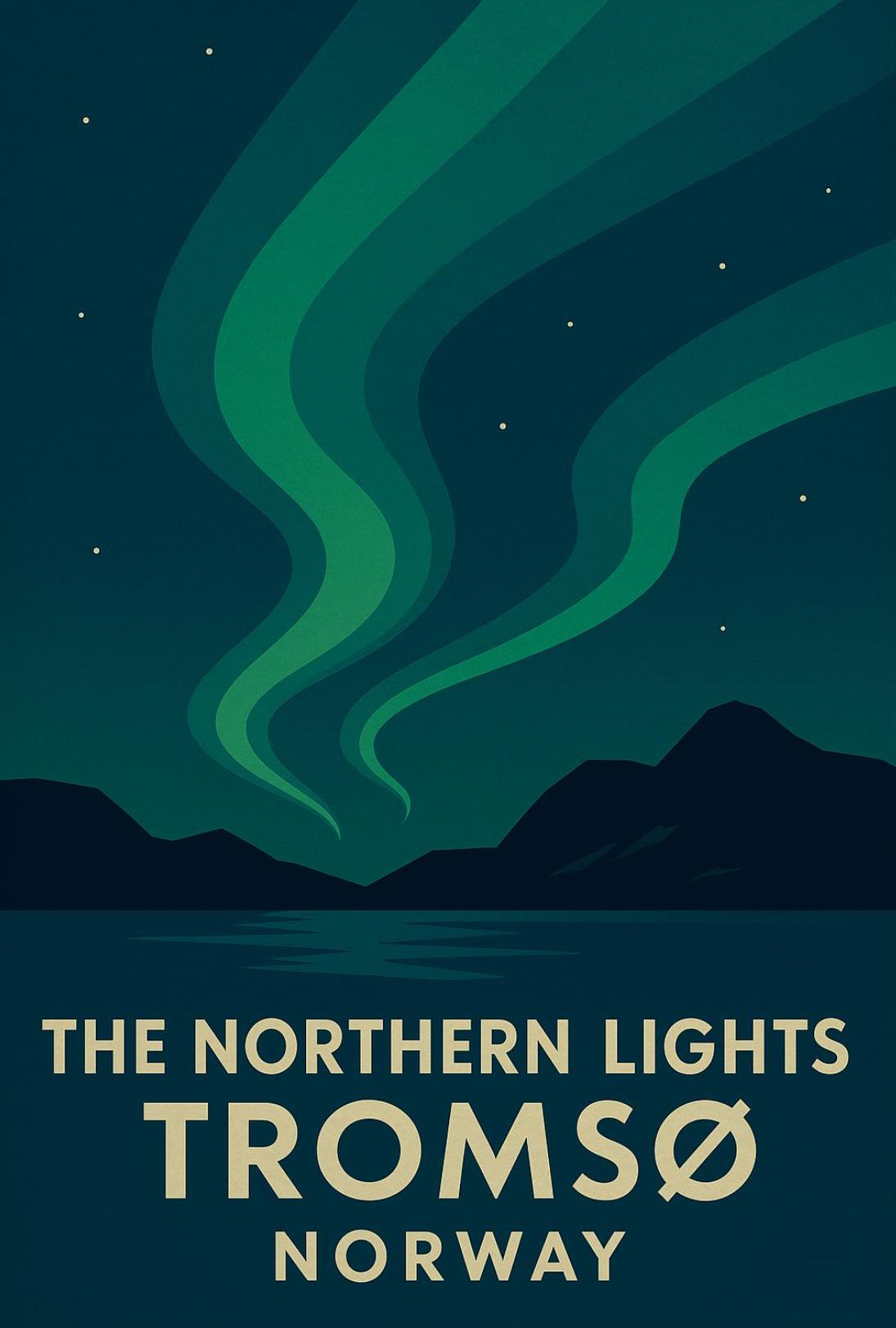 Aurora Borealis Tromsø Norway Travel Poster PosterGoat