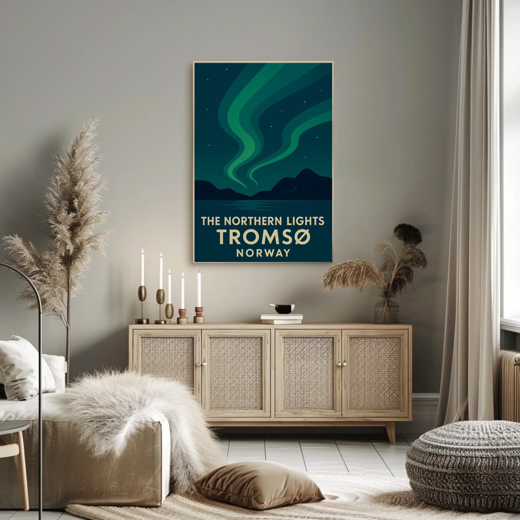 Aurora Borealis Tromsø Norway Travel Poster PosterGoat